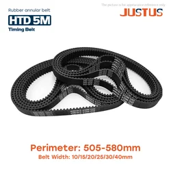 HTD 5M High-Quality Rubber Timing Belt Perimeter5 05/510/520/530/535/540/545/550/555/560/570/575/580mm Width 10/15/20/25/30/40mm