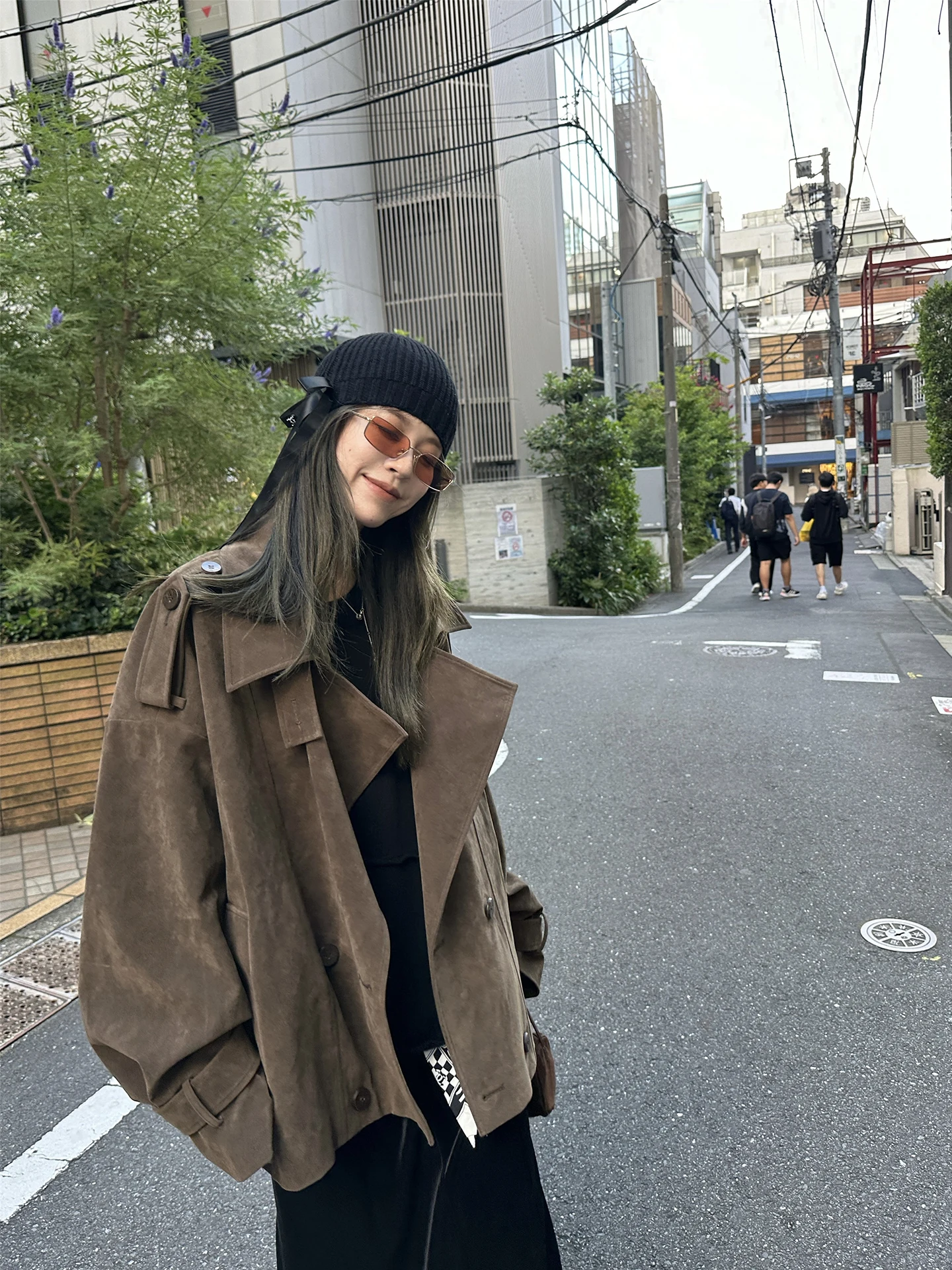 دراجة نارية نسائية من جلد الغزال Jaet ort Sle بتصميم عتيق أمريكي عتيق لخريف 2025 وصل حديثًا مقاس صغير