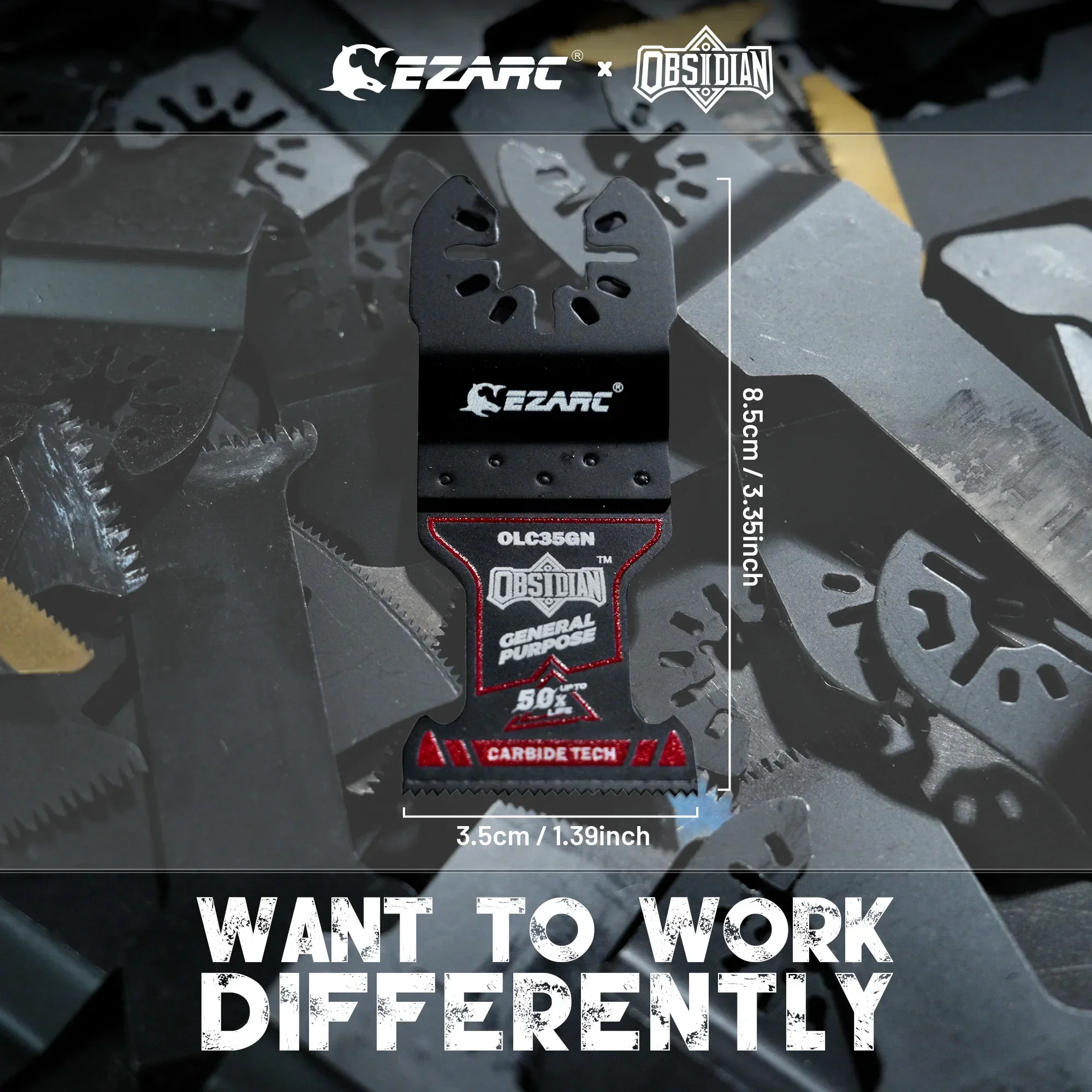 EZARC Obsidian Carbide Oscillating Multitool Blades Multi-Material TiCN Coated Oscillating Saw Blades for Wood Metal Drywall PVC