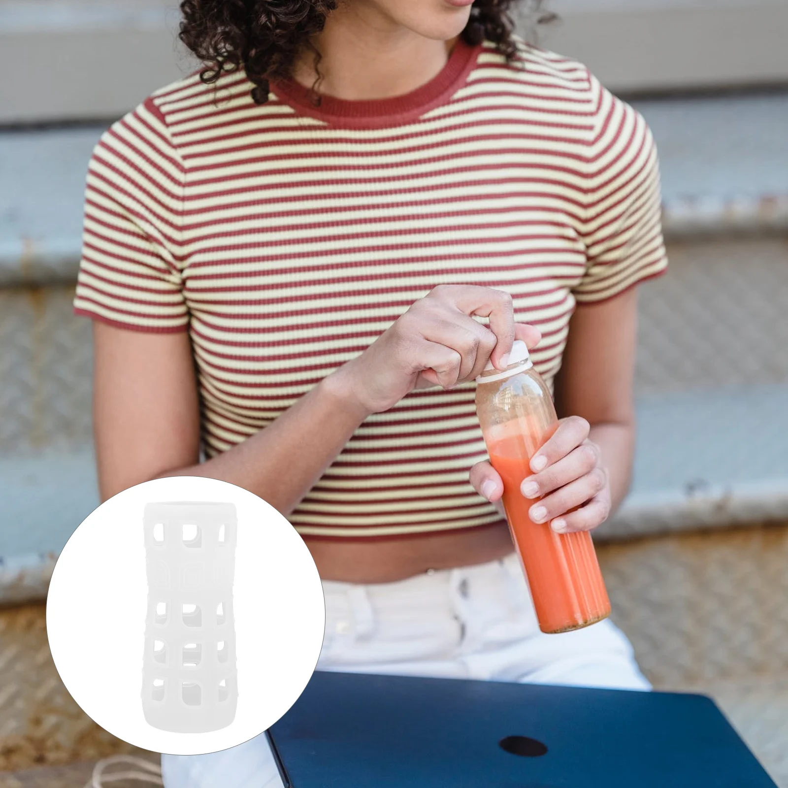 

4pcs Silicone Cup Cover Heat Proof Portable Bottle Sleeves Protective Lightweight Insulated Travel Drink Accessories