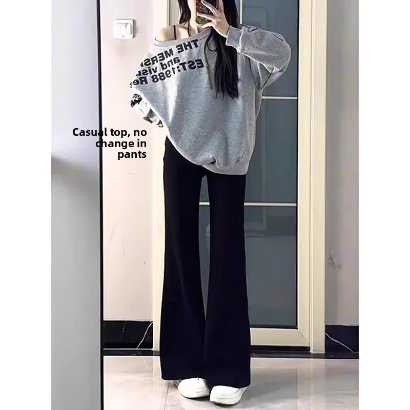 High Waist Flared Jeans Women's Spring Summer New Style Black Slimming Not Tight Legged Pear Shaped Ankle Length Bell Bottoms