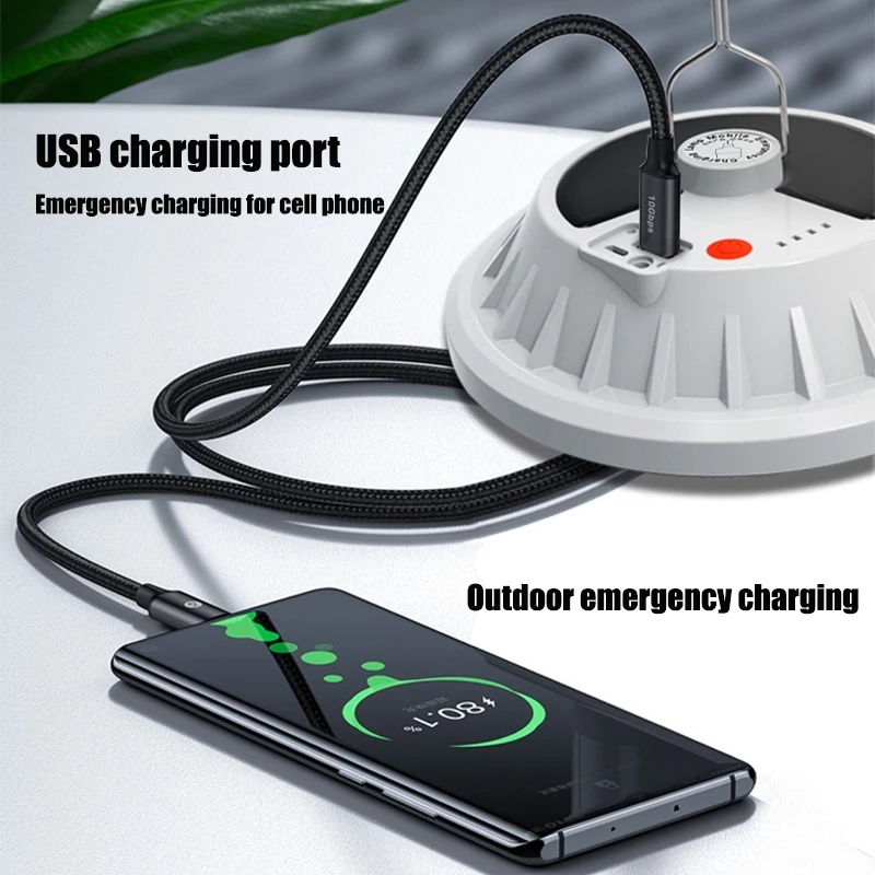 Solar Flying Saucer Light USB Rechargeable LED Camping Lamp Outdoor Emergency Lighting Portable Lanterns with Remote Control