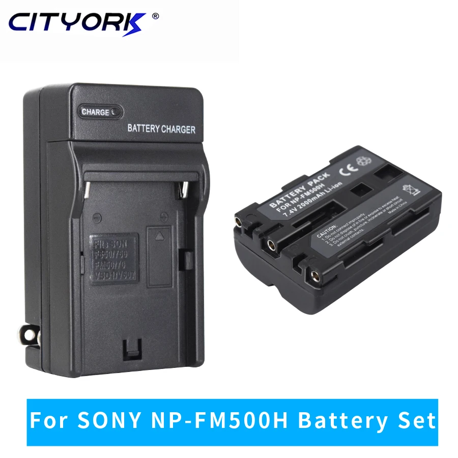 

CITYORK 2000mAh NP-FM500H NP FM500H npfm500h Camera Batteries For Sony A57 A58 A65 A77 A99 A550 A560 A580 L50 battery