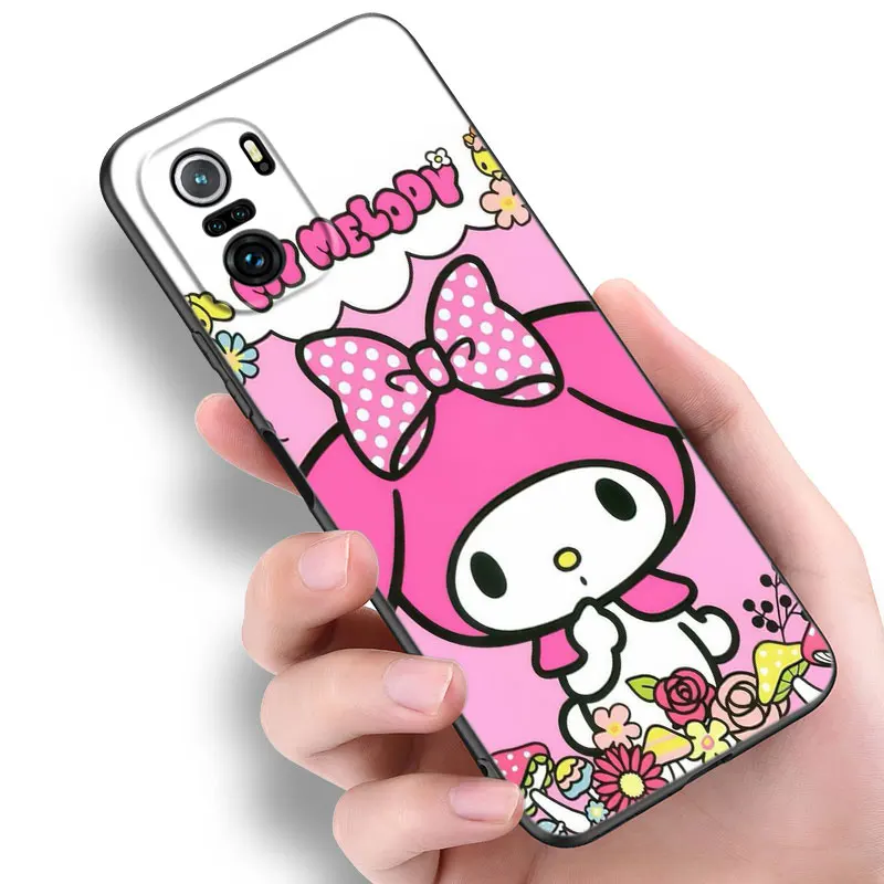 Cute My Melody Phone Case For Xiaomi Mi 9 SE 8 10 10T 11 12 13 Lite 9T 11T 12S 12T 13T Pro 5G 11i 12X Black Silicone Cover