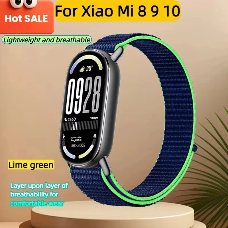 New Nylon Strap for Xiaomi Mi Band 10 9 8 Reathable Wristband Smartwatch Bracelet for Xiaomi Mi Band 9 10 Miband8 Strap