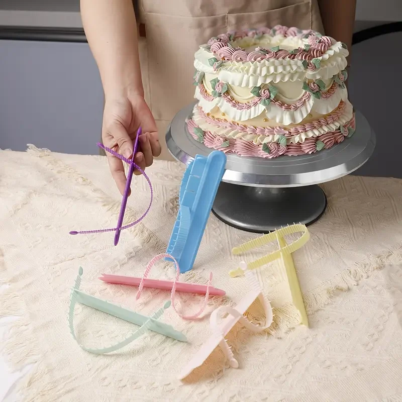1pc Cake Decorating Curved Aid With Scale Ruler Cream Decoration Skirt Marker Novice Home DIY Baking Tool Buttercream Leveling