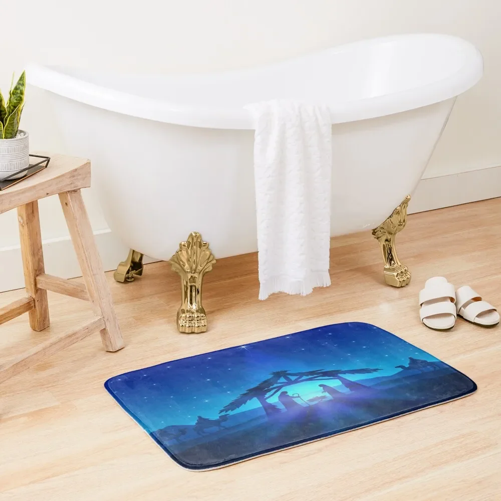 

Blue Nativity scene | DreamscapesbyTeresa Bath Mat For Toilet Rooms Bathroom And Shower Products Bathroom Items Mat