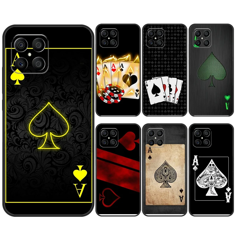 Ace of Spades Poker For Honor Magic 6 Pro Magic 5 Lite 50 70 90 Lite X6 X7 X8 X9 X6a X7a X8a X9a X8b X9b Case