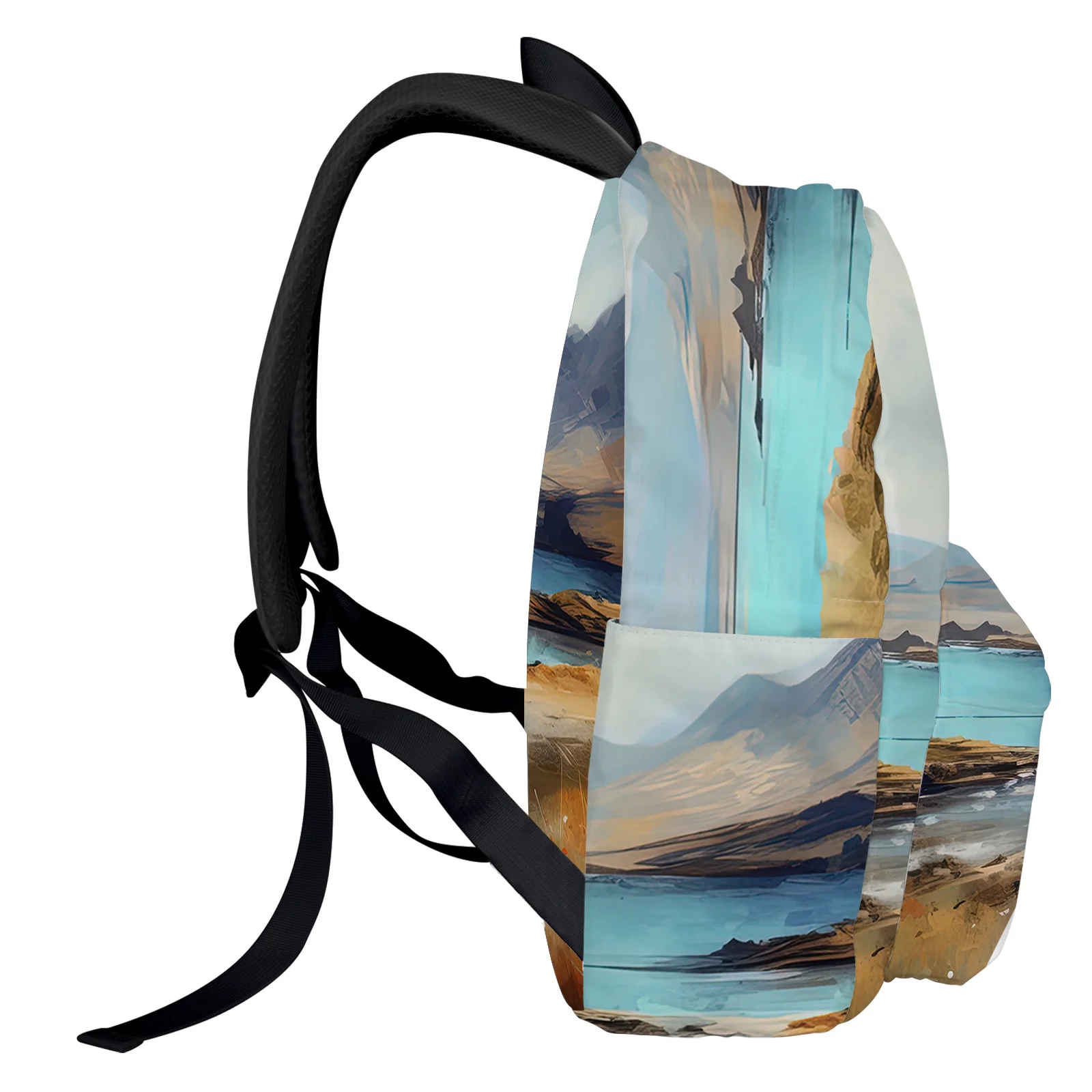 Mountains Clouds Stones Oil Painting Backpack School Bags for Teenagers Girls Students Laptop Bag Women's Casual Travel Backpack