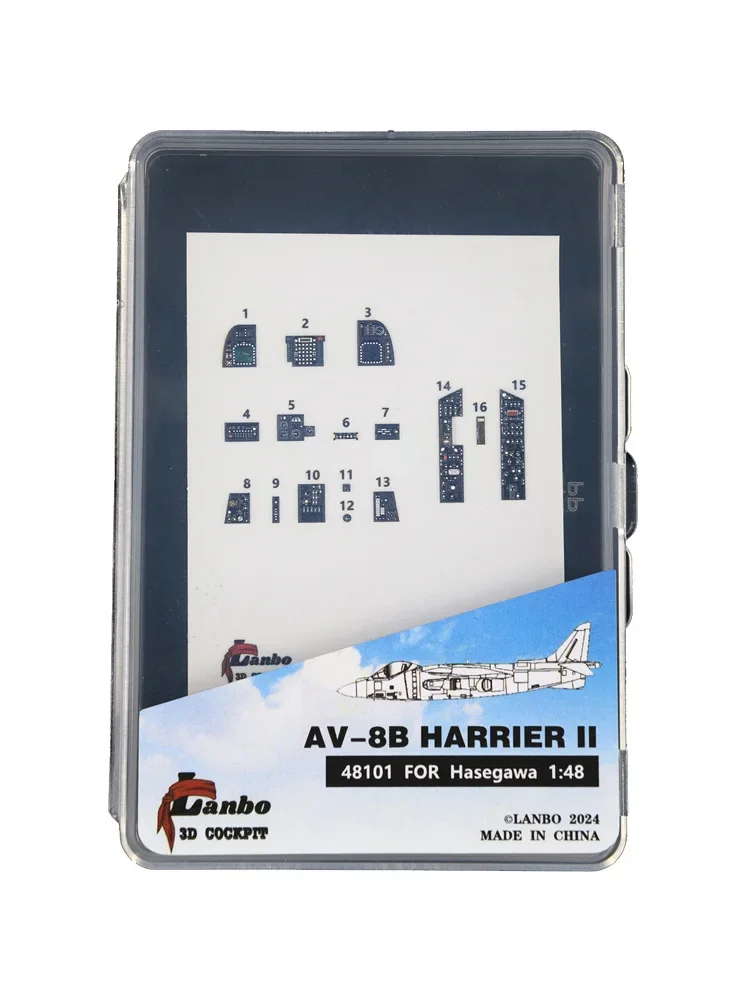 Lanbo 3D color cockpit instrument 48101 AV-8B harrier adaption Hasegawa 07228 scala 1/48