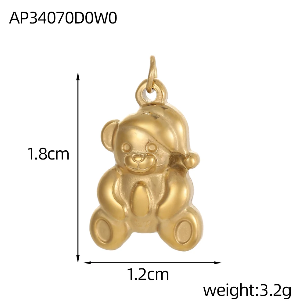 CARLIDANA nouveauté bricolage breloques en acier inoxydable plaqué or serpent ours en peluche abeille papillon pendentif Animal pour la fabrication de bijoux