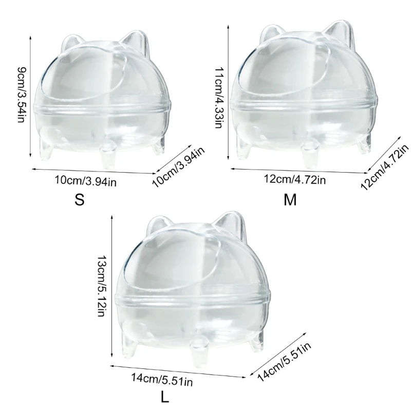 Transparent Small Hamster Sand Bath Container Small Pet Cage Supply for Hygiene