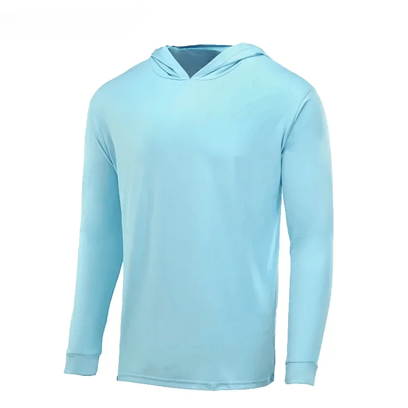 ملابس الصيد الصيف جيرسي الرجال والعتاد طويلة الأكمام تي شيرت الملابس الشمس الأشعة فوق البنفسجية حماية تنفس مقنعين ملابس الصيد
