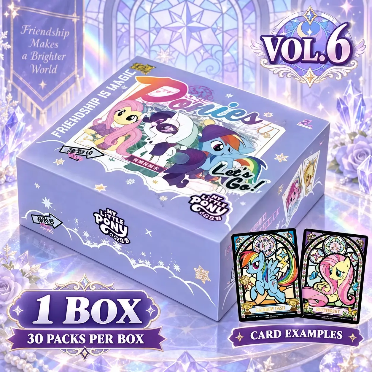 KAYOU New My Little Pony Friendship Forever Fun Shadow Pack Series 6 Collectible Trading Cards Gift for Kids Fans and Collectors