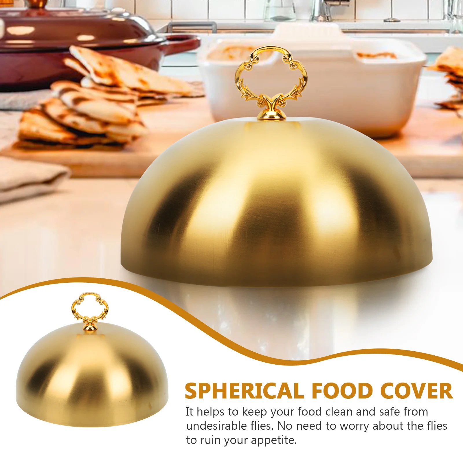 

Stainless Steel Steak Cover Food Protector Home Oil-proof Round Kitchen Sturdy Lid Protective Dish