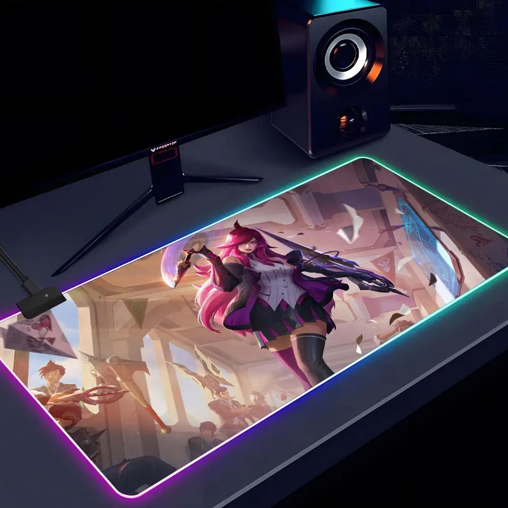 Game League of Legends Katarina Mouse Pad RGB luminous 900X400mm large table mat non-slip extra large game office mouse pad