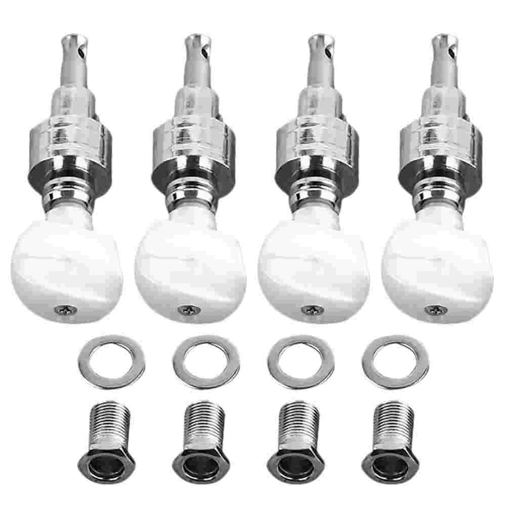 

4 Pcs Buttons Banjo String Tuner Parts Tuning Peg Machine Head Bushing Accessories