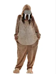 Flannel Walrus Onesies Animal Sea lions Cosplay Overall Pajamas Cartoon Kigurumi Christmas Party Pyjamas Carnival Costumes