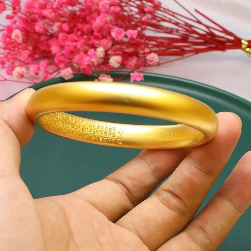 24K الذهب الحقيقي 999 نمط جديد الصلبة الذهب Loach عودة سوار واسعة الصلبة سطح غير يتشويه مع ختم عادي دائرة مغلقة مجوهرات