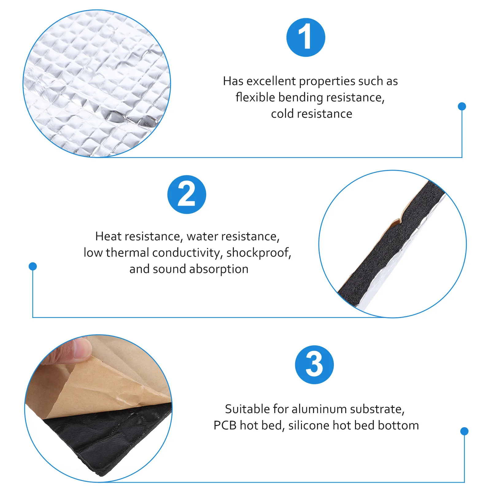 

Heated Bed Insulation Mat For 3D Printer Thermal Pad Waterproof Heat-Resistant Lightweight Sticker Pcb Aluminum Substrate