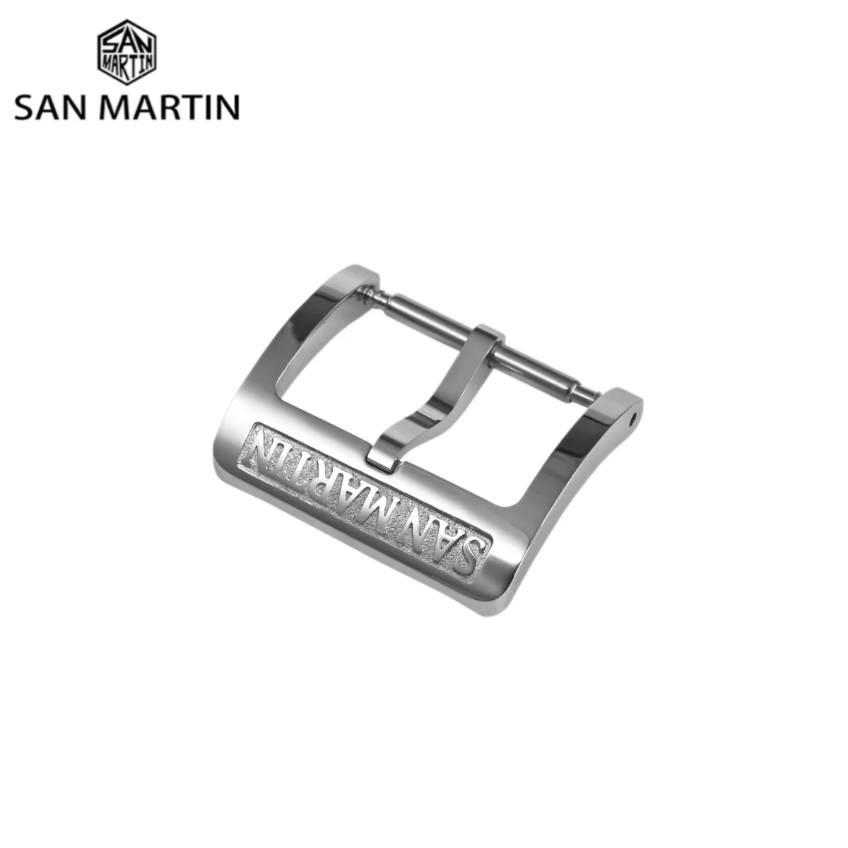 

San Martin 18mm Watch Clasp Polished 316L Stainless Steel Logo Strap Pin Buckle Brushed Hebilla Correa Reloj Fibbia BK1820