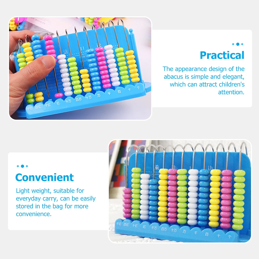 Ábaco de aprendizagem de matemática infantil, 12 dígitos, ferramenta de contas aritméticas de plástico, cálculo de contagem educacional para desenvolvimento inicial