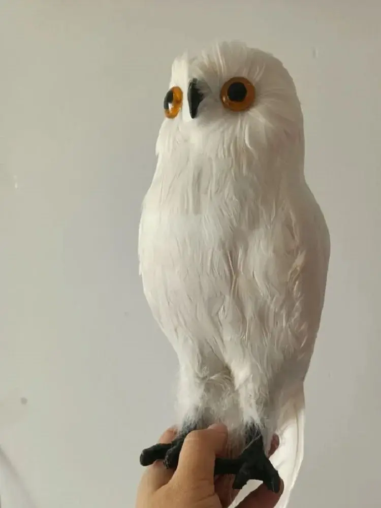 simulation white foam&feather owl model bird garden decoration gift about 32cm d0560