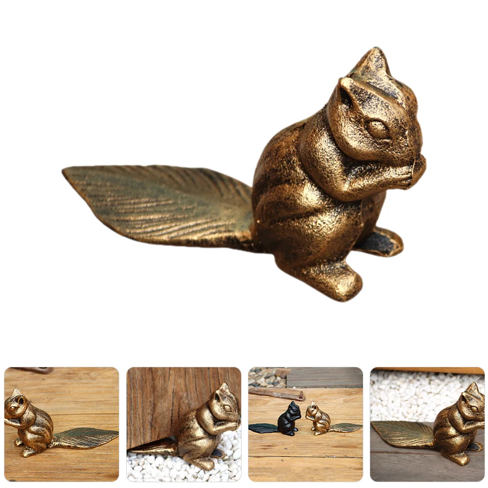 

Safety Door Stop Adorn Stopper Bumpers Anti-collision Squirrel Cast Iron Cute Stoppers