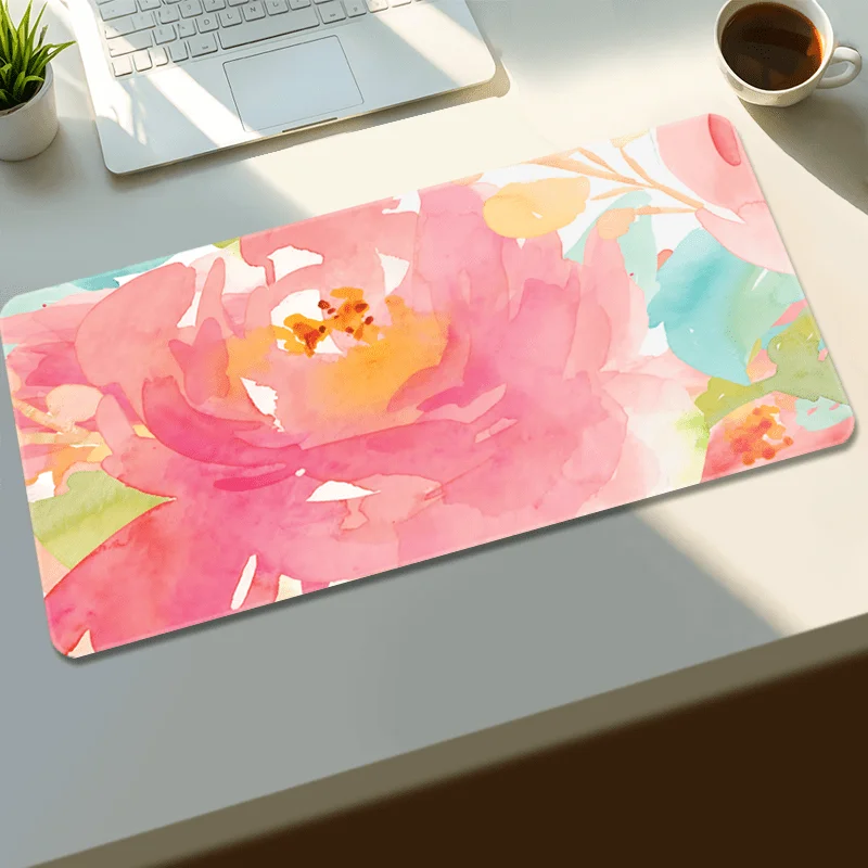 

Peony Floral Watercolor Print Mouse Pad Gaming Desk Mat Non-Slip Rubber Base Large Mouse Pad for PC Laptop Office Gaming Desk
