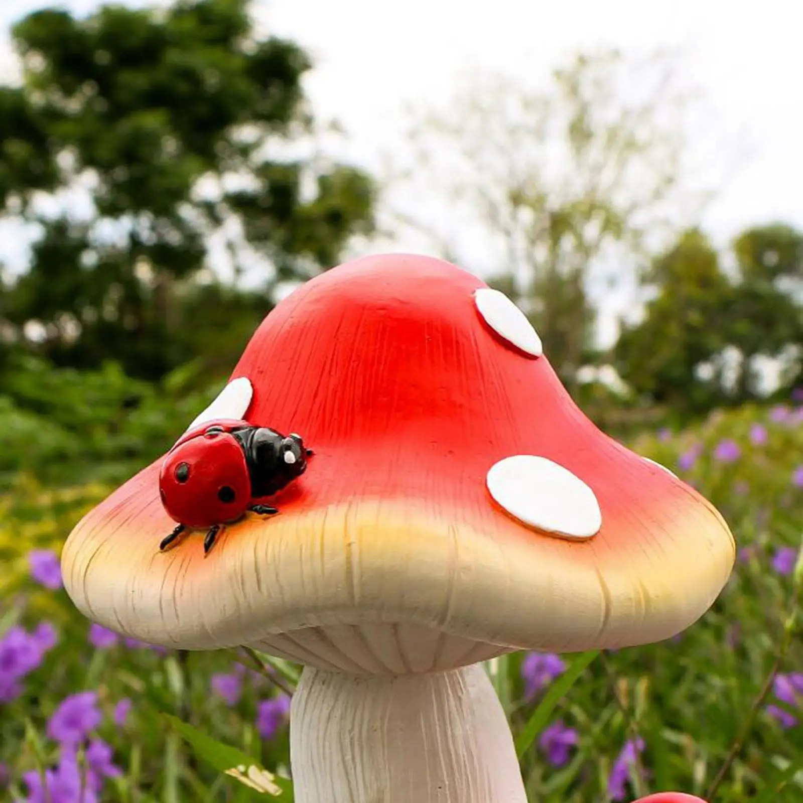 Resin Mushroom Statue, Mushroom Sculpture Mushroom Figures Art Crafts Miniature for Yard Shelf Courtyard Decoration Ornament