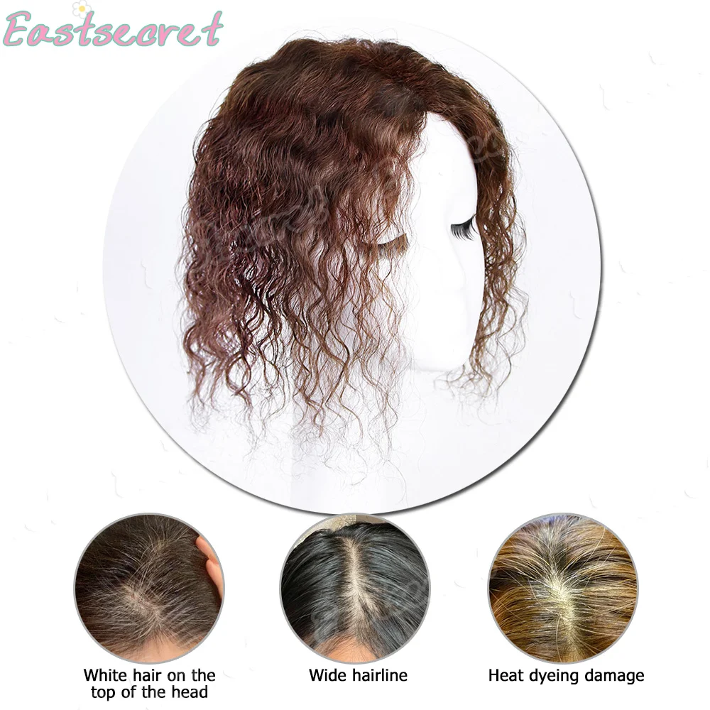 3D Air Bangs Synthetic Wig Invisible Seamless Water Ripple Hairpiece Hair Topper for Women Invisible Replacement Cover White Hai