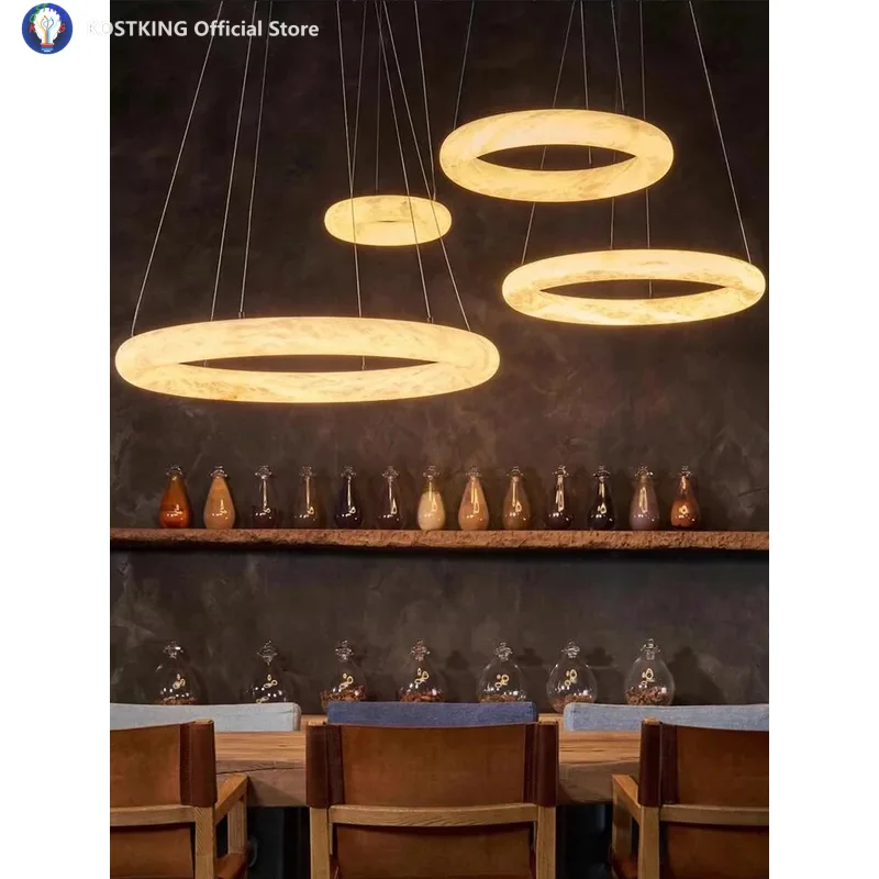 Dimmable LED Marble Collection Gold Chrome Ceiling Chandelier Lighting Lustre Suspension Luminaire Lampen For Living Room