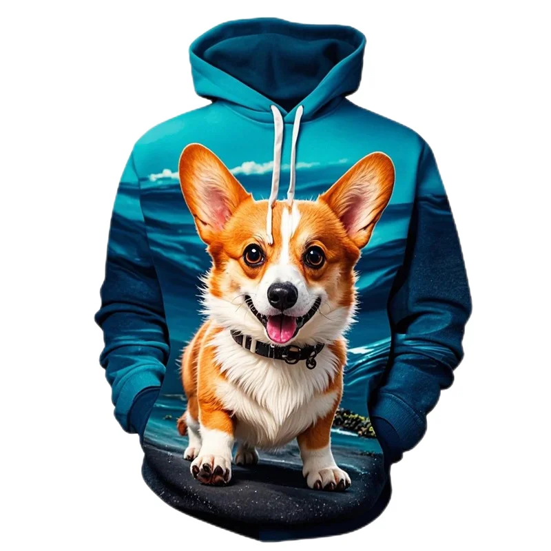 

Cute Corgi 3D Printed Hoodies For Men Clothes Casual Women Streetwear Kawaii Pet Dog Sweatshirts Funny Dogs Pullovers Boy Hoody