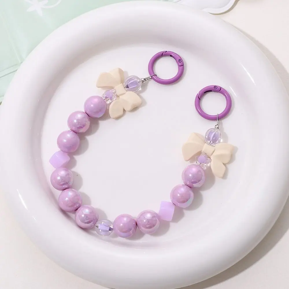 Simple Acrylic Burst Bead Chain Keyring Gradient Detachable Phone Lanyard Colorful Bag Chain Strap Bag Accessories