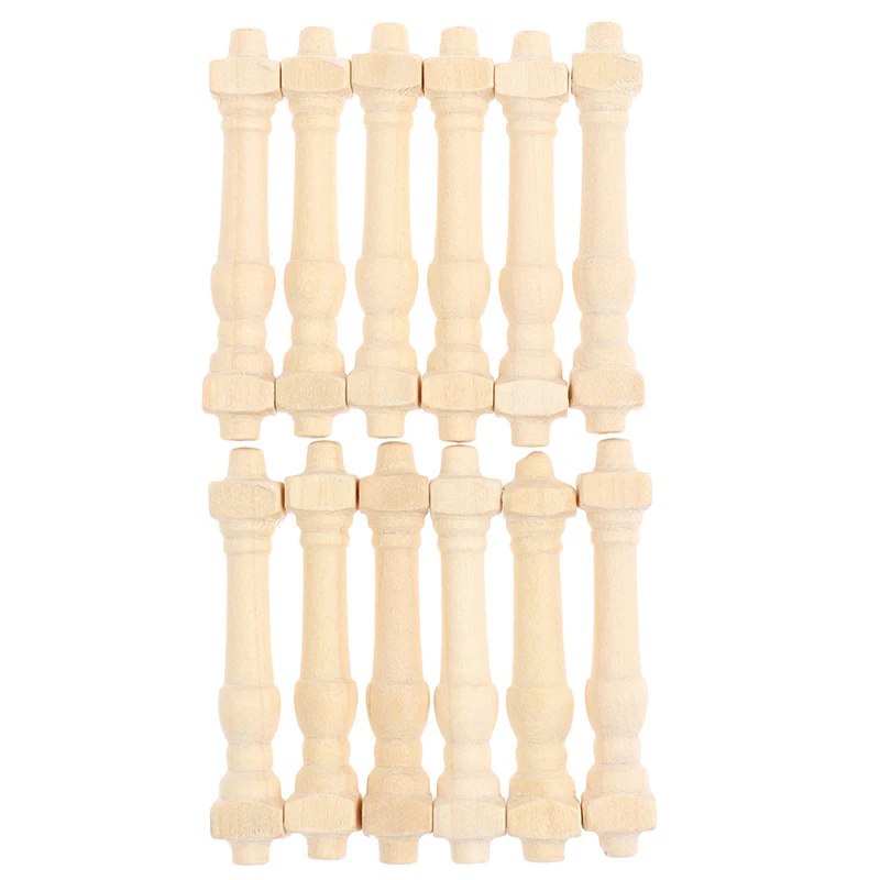 12pc 1:12 casa delle bambole accessori per ringhiere in legno in miniatura giocattoli modello piccola colonna