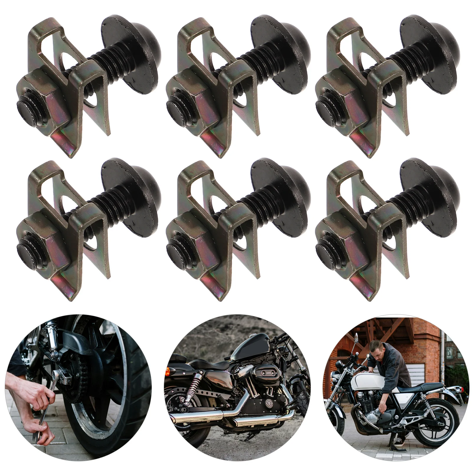 

10Pcs Motorcycle Fairing Fasteners 6mm Aluminum Alloy Black Clip Screws Side Panel Fixing Kit Durable Motorcycle Parts