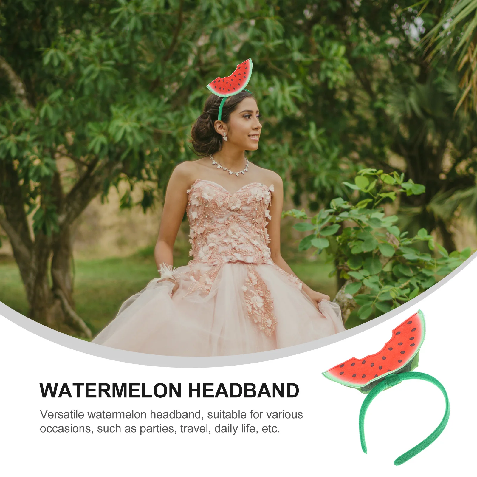 

Three Dimensional Watermelon Headband Women Girls Accessories Comfortable Soft Non Slip Fruit Theme Decorations