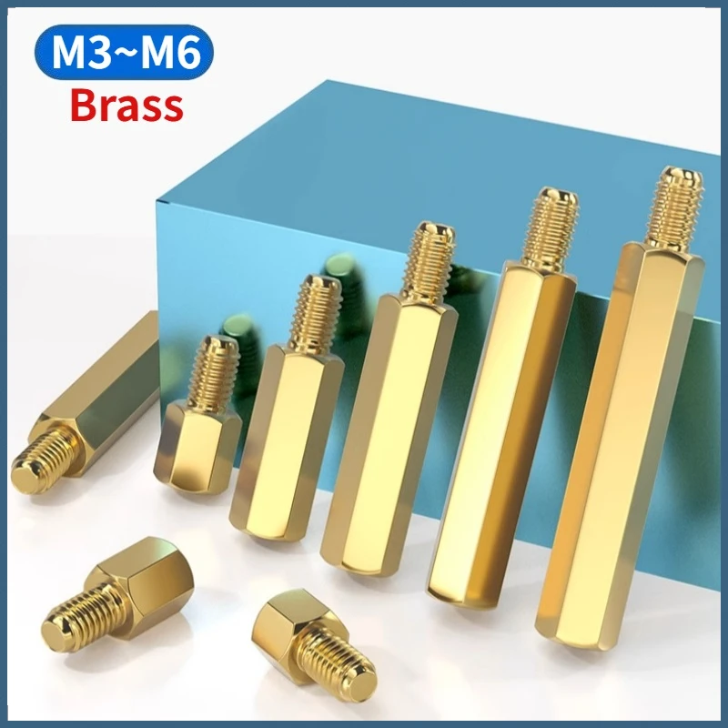 M3 M4 M5 M6 Hex Brass Male Female Standoff Board Rack Stud Hexagon Threaded Pillar PCB Column Motherboard Spacer Bolt Screw
