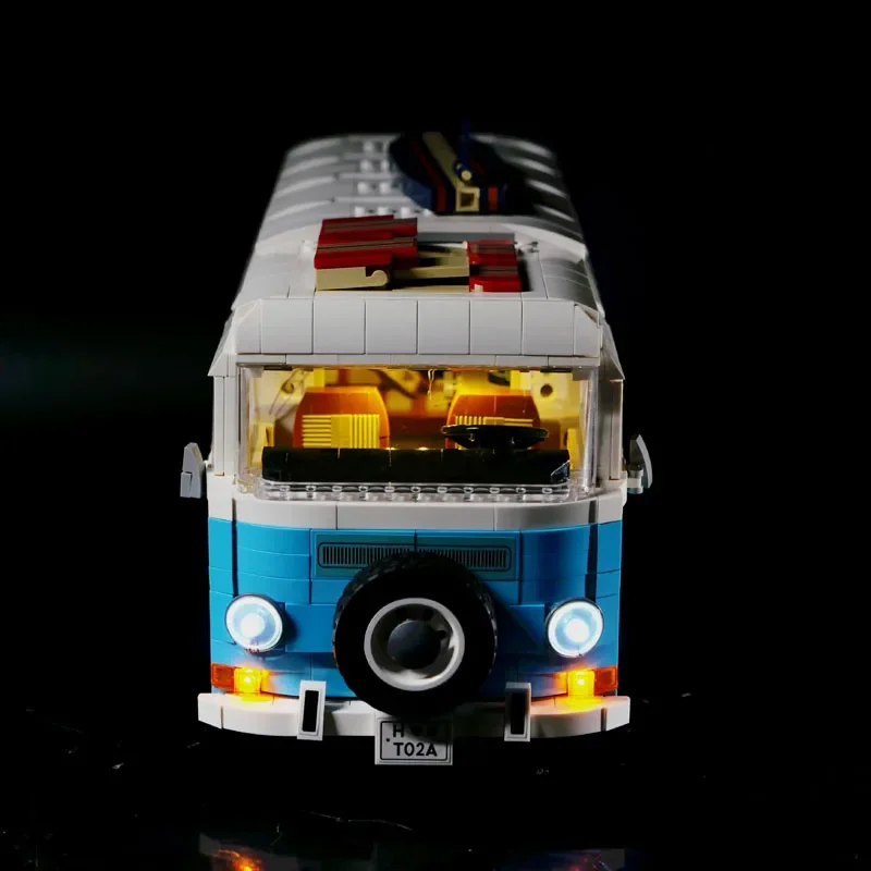 DIY building block LED lighting is suitable for VW T2 camping car blue version model sports car MOC 10279 K box remote control