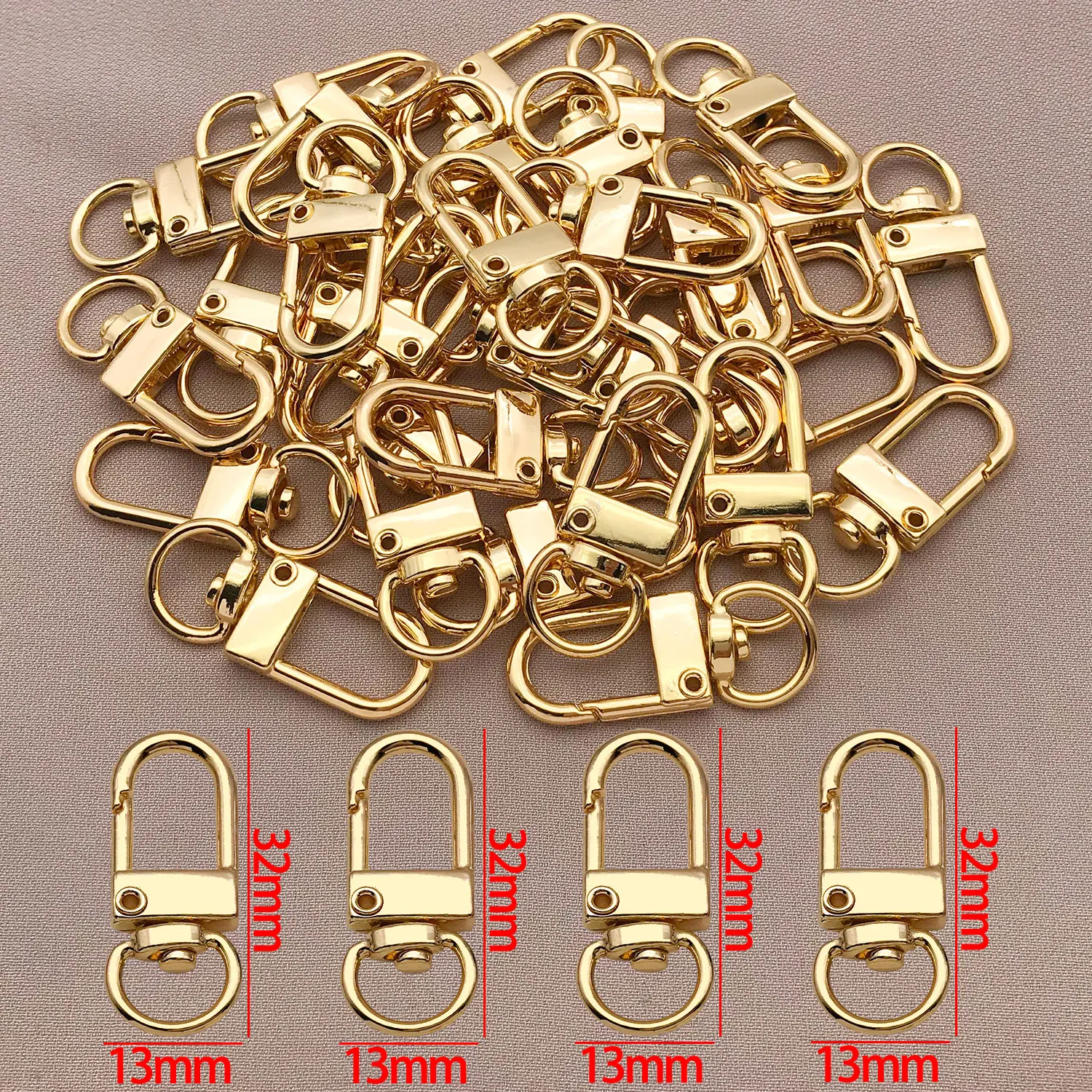 3pcs18K copper plated real golden thick silvery white gold lobster/spring universal/round buckle, DIY jewelry making accessories