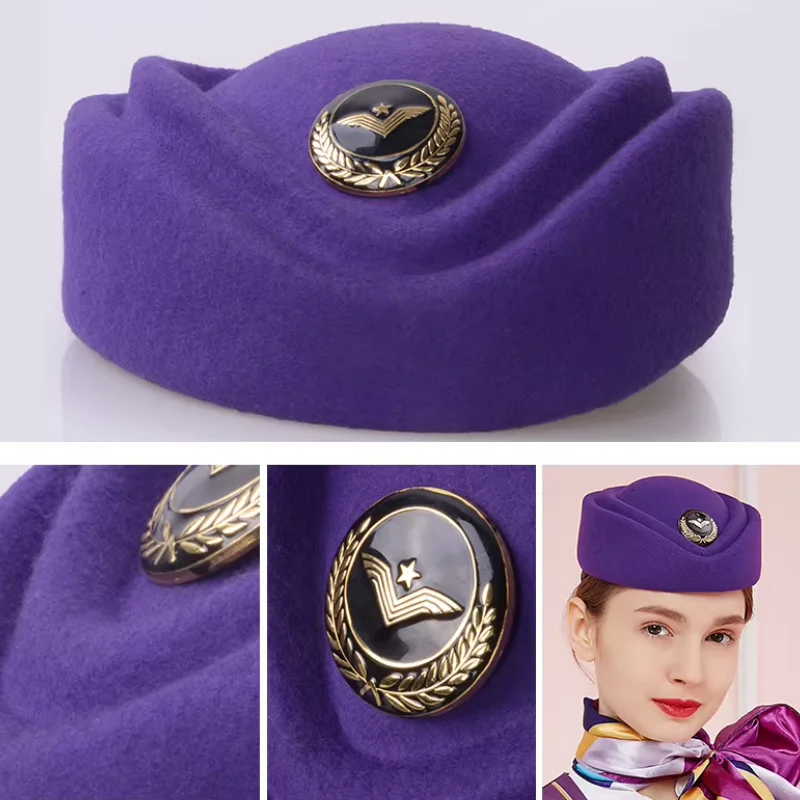 Ladies Fashionable and Niche Flight Attendant Professional Etiquette Hat For Flight Attendants