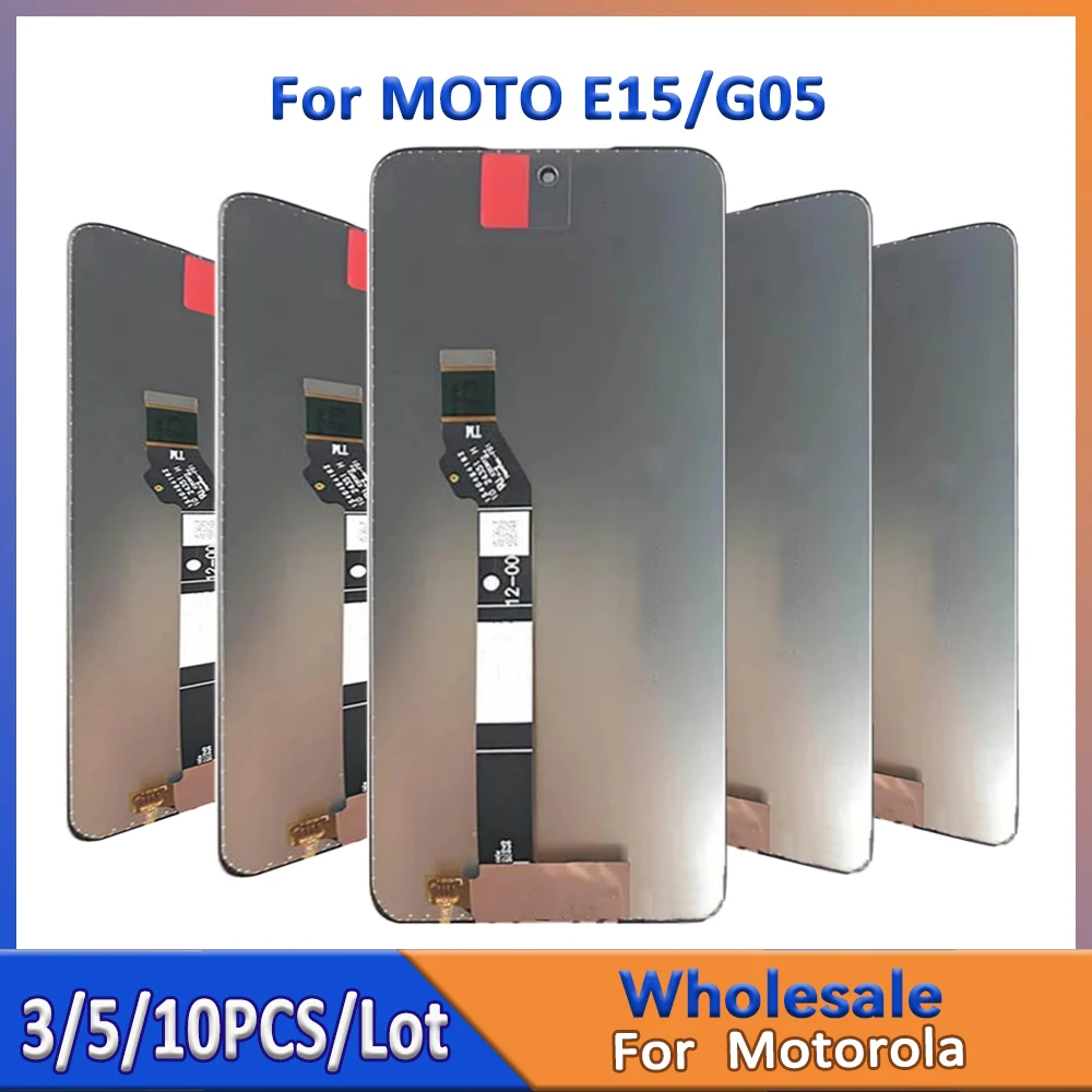 

Wholesale 3/5/10 pieces Lot Original Self Welding for Motorola G05 LCD Screen With Touch Mount Assembly For Moto E15 Display