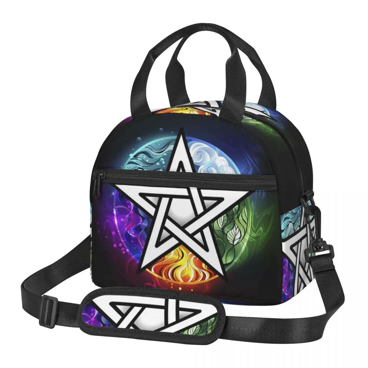 Occult Satanic Pentagram Lunch Bags Insulated Bento Box Lunch Tote Leakproof Picnic Bags Thermal Bag for Woman Student Travel