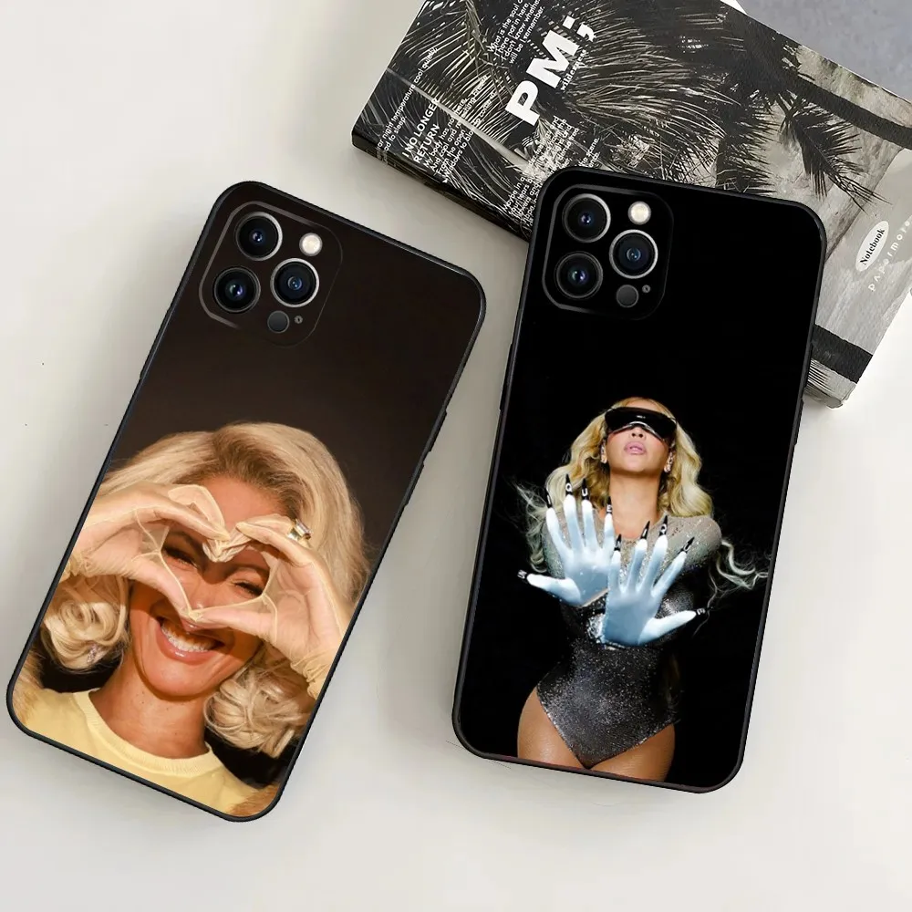 

B-Beyonce COWBOY C-CARTER Phone Case For iPhone16,15,14,13,12 Mini 11 Pro XR,X,XS,MAX 7,8 Plus Silicone Cover Soft Black