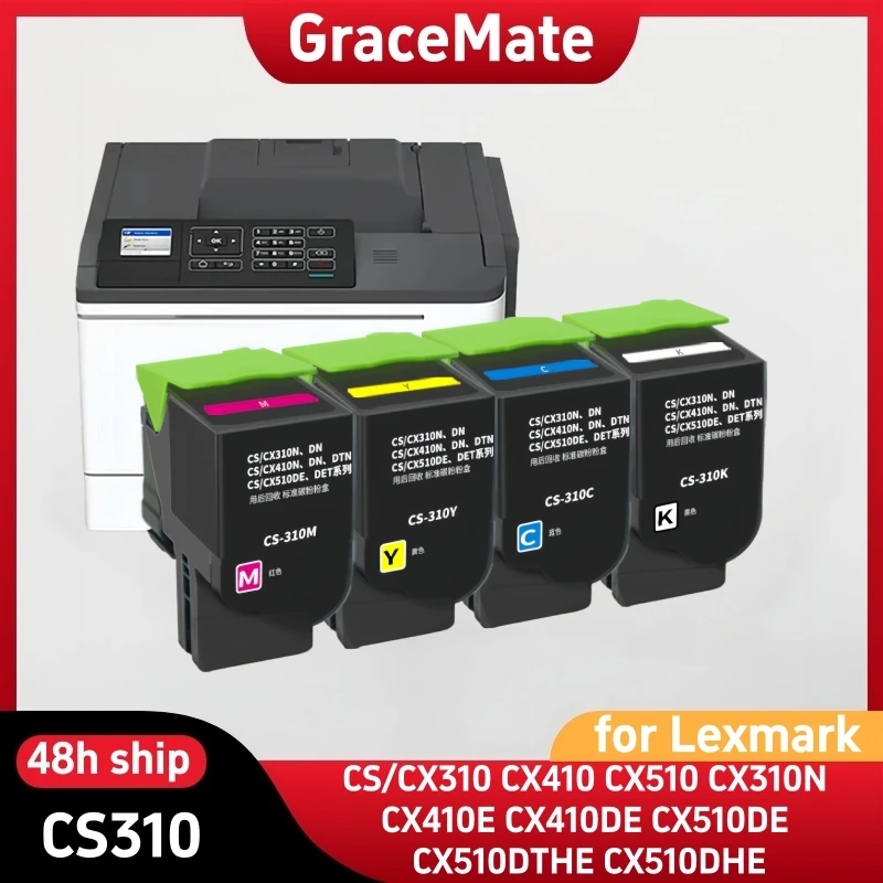 CS310 Toner Cartridge for Lexmark CS/CX310 CX410 CX510 CX310N CX410E CX410DE CX510DE CX510DTHE CX510DHE Printer with Chip