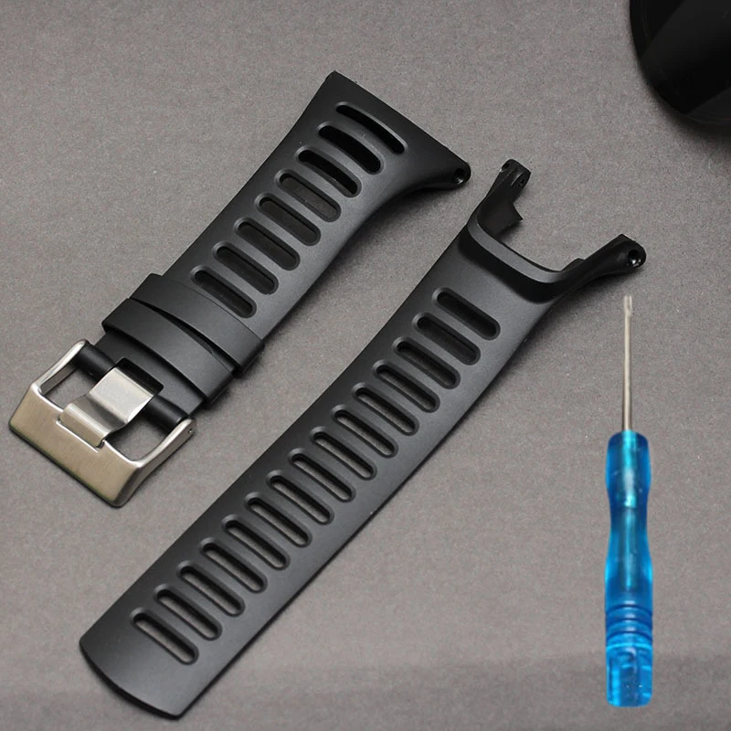 New Practical Accessories Durable High Quality Watchstrap Outdoor Rubber Stainless Steel Sweat-proof Waterproof