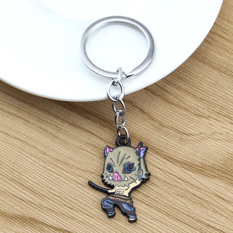 أنيمي شيطان القاتل المفاتيح كامادو تانجيرو الاكريليك موضة الاتجاه حلقة رئيسية للقرط للنساء الرجال هدية الديكور سيارة مجوهرات