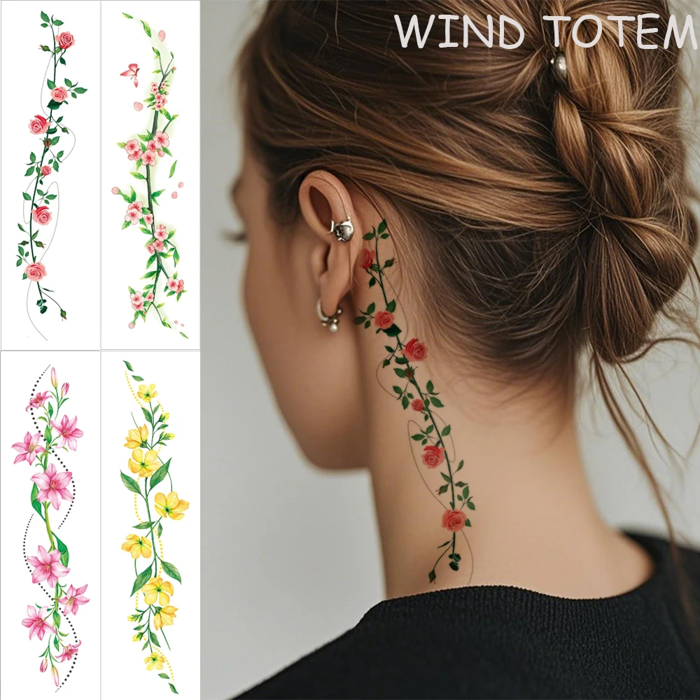 Красочные-цветы-водонепроницаемые-временные-татуировки-наклейки-маленький-свежий-ветер-поддельная-татуировка-женская-рука-рука-плечо-шея-боди-арт