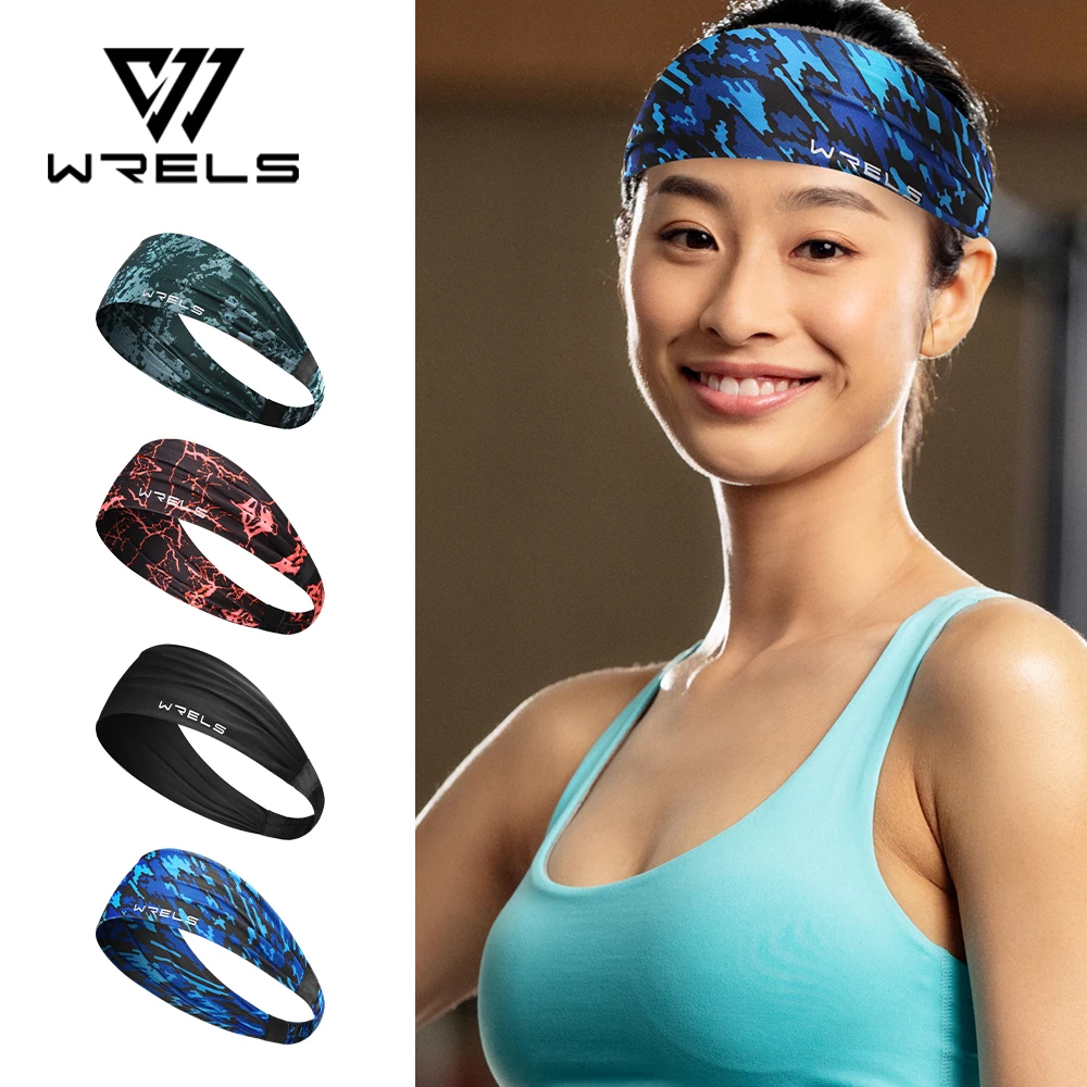 WRELS Diadema deportiva antideslizante, diadema absorbente de sudor para mujeres y hombres, diadema elástica para gimnasio, Fitness, correr, Yoga, diadema transpirable