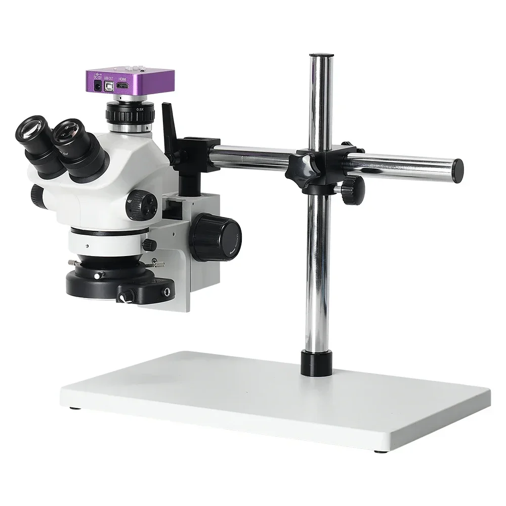 Continuous Zoom Stereo Trinocular Microscope for  Mobile Repair